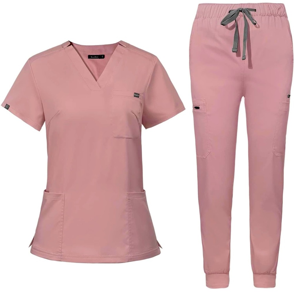 New Baby Pink Scrub Jogger Set Size XS